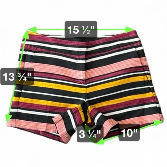 Ann Taylor Striped Shorts Size 4 Cute With Clasp and Button Stitched Fabric - Picture 4 of 4